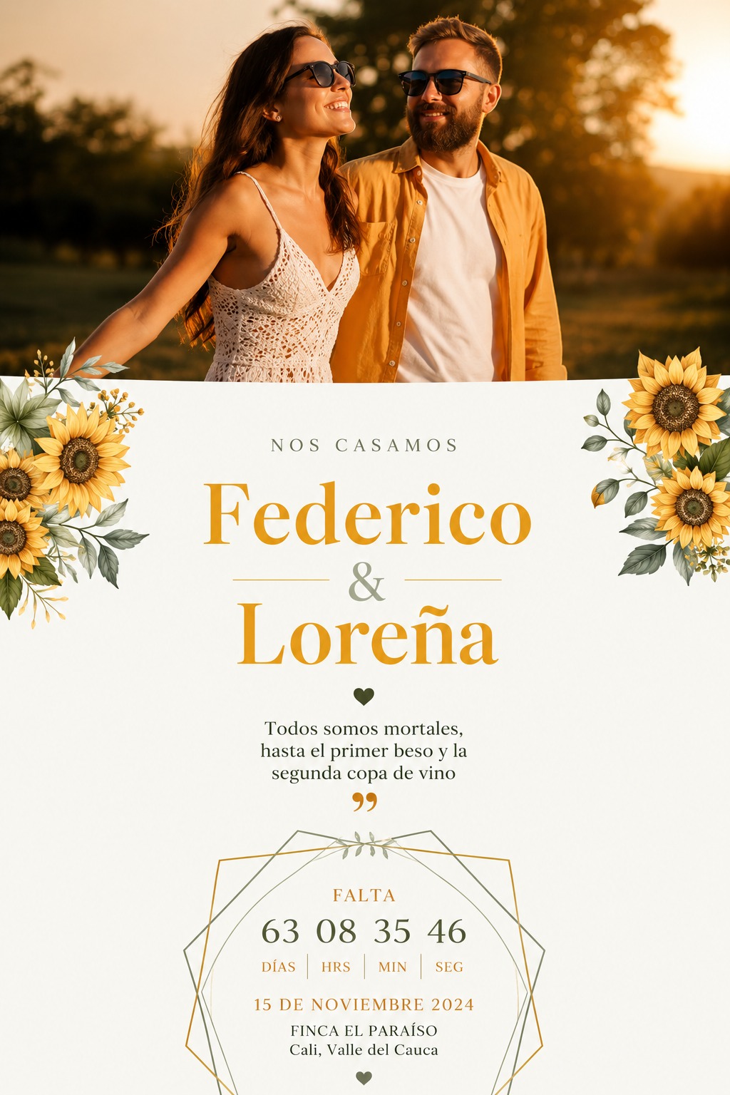 Diseño de invitación digital Girasoles